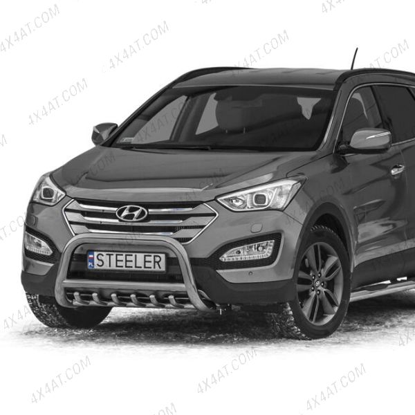 Hyundai Santa Fe 2012-2018 70mm Stainless Steel A-Bar with Axle Bars