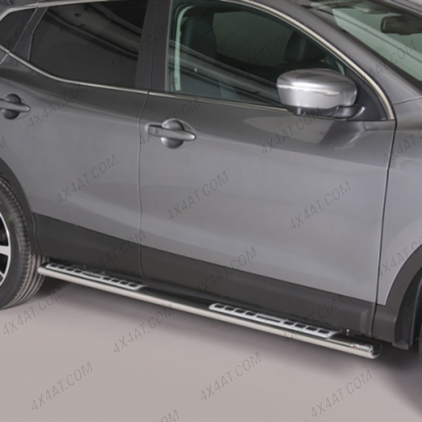 Nissan Qashqai 2017-2020 Stainless Steel Oval Side Bar with Steps
