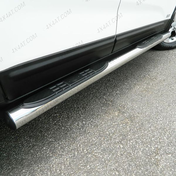 Kia Sorento 2012-2015 Stainless Steel Side Bars with Black Trim Steps