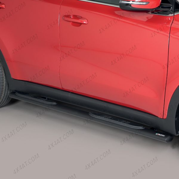 Kia Sportage 2016-2021 Black Side Bars With Oval Steps