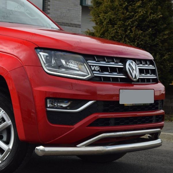 Close-up view of the VW Amarok 2017-2020 Stainless Steel Spoiler Bar