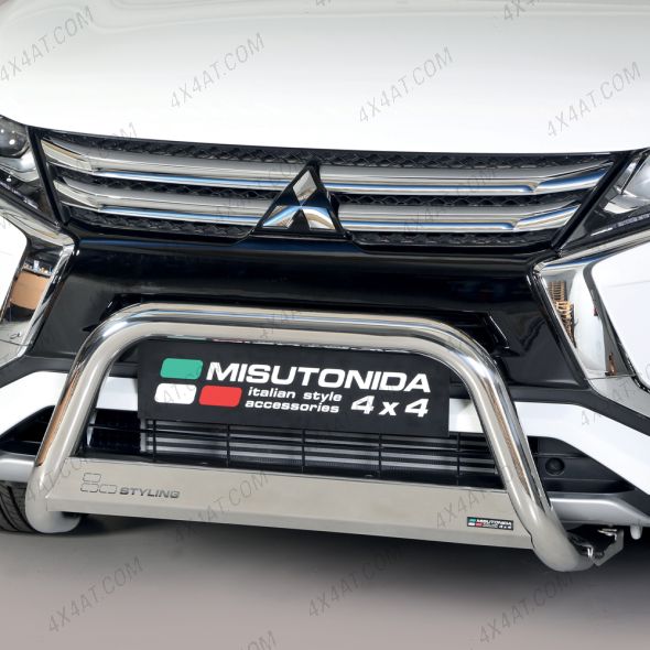 THOMIX 4 Pezzi Acciaio Inox Battitacco Adesivi per Mitsubishi Eclipse Cross 2018 2019, AntiGraffio Antiscivolo Battitacco Adesivo Esterno Battitacco Protezione Accessori