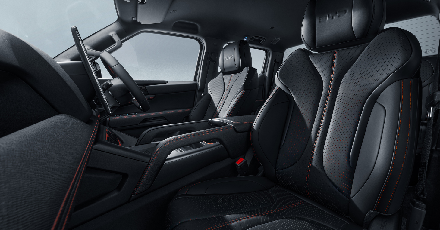 BYD Shark interior and front seats