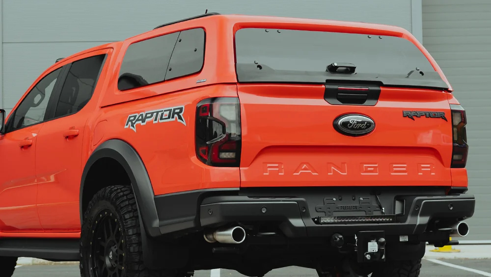 Aeroklas leisure canopy with central locking and roof rails for 2023 Ford Raptor