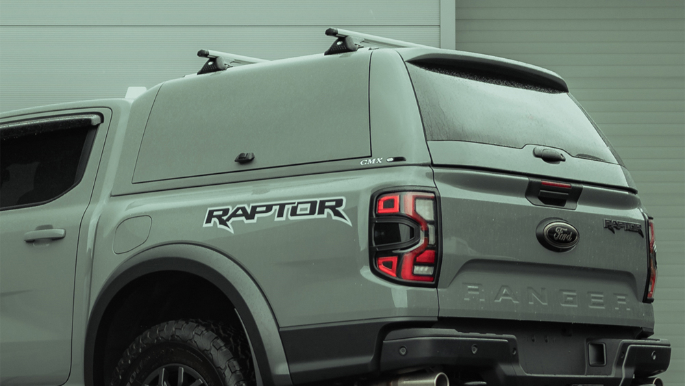 Alpha CMX Commercial Canopy with Lift-Up Glass Doors for 2023 Ford Ranger Raptor