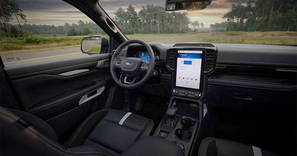 Close-up view of the Ford Ranger Interior