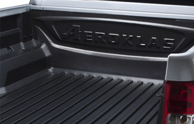 Aeroklas logo on the under rail bed liner
