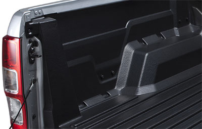 Under rail bed liner covering the wheel arch