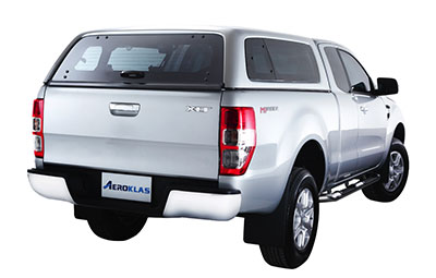 Rear view of the Aeroklas Leisure Canopy with glass rear door