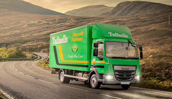 Palletline truck delivering parcels