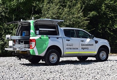 Environment agency pickup fitted with Pro//Top High Roof Gullwing truck top