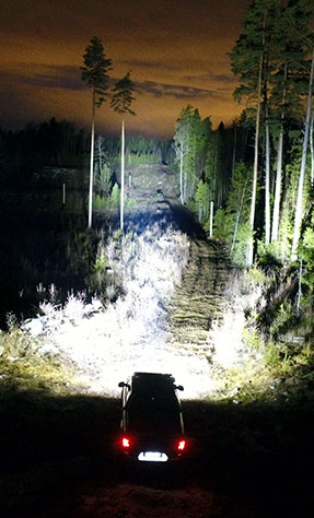 View of the light beam of Lazer LED Lights