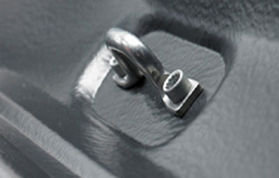 Close up of a hook on a Proform bed liner