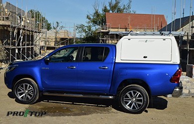 Pro//Top High Roof Gullwing Canopy on a Toyota Hilux
