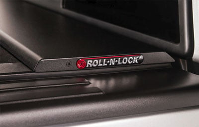 Load bed coer close up with Roll N Lock logo