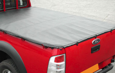 Ford with closed soft tri folding tonneau cover