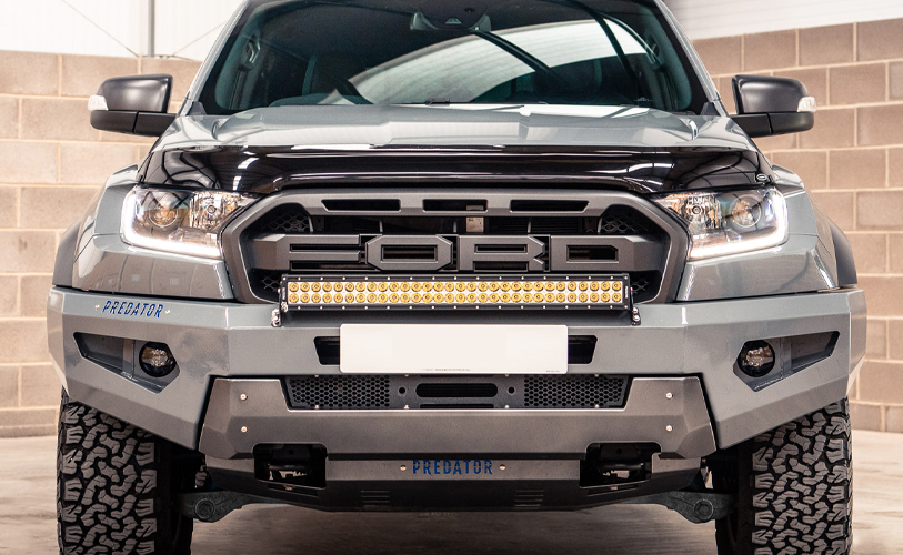 Grey Ford Ranger Raptor With Predator Accessories