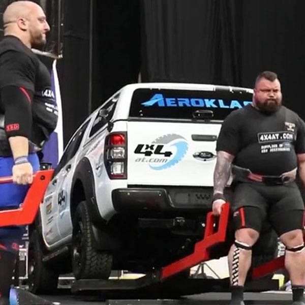 Eddie Hall dead lifting 4x4AT truck